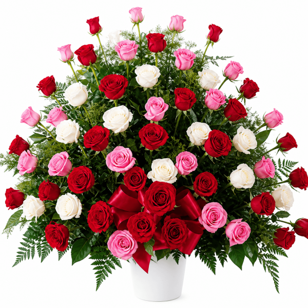 Arreglo grande de rosas rojas 🌿