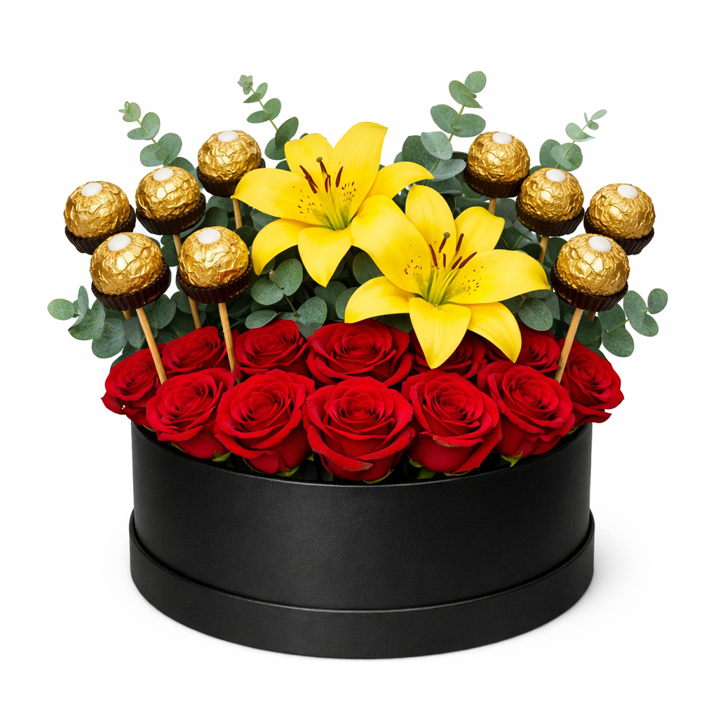 Elegance in red, yellow, and gold